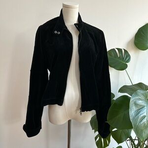 Theory Black Velvet Jacket | Size L